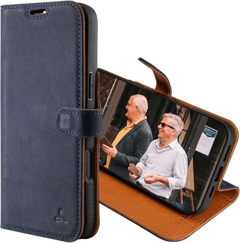Snakehive Leather Wallet for iPhone 16 - Real Leather Wallet Phone Case - Genuine Leather with Viewing Stand and 3 Card Holder - Flip Folio Cover with Card Slot (Brown) in Saudi Arabia