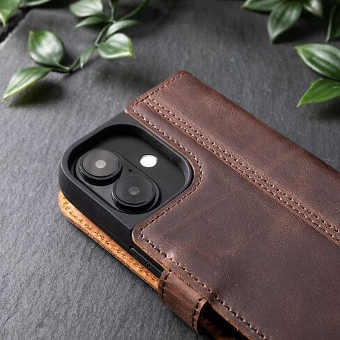 Snakehive Leather Wallet for iPhone 16 - Real Leather Wallet Phone Case - Genuine Leather with Viewing Stand and 3 Card Holder - Flip Folio Cover with Card Slot (Brown) in Saudi Arabia