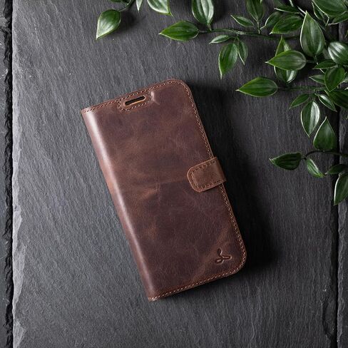 Snakehive Leather Wallet for iPhone 16 - Real Leather Wallet Phone Case - Genuine Leather with Viewing Stand and 3 Card Holder - Flip Folio Cover with Card Slot (Brown) in Saudi Arabia