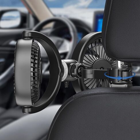 Two Head USB Car Fan for Rear Seating Area Offering Adjustable Airflows Cooling Fan for Trucks SUVs and More Rear Seat Car Fan in Saudi Arabia