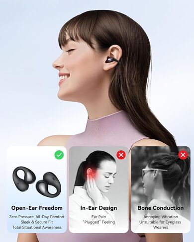 سماعات أذن SoundPEATS PearlClip Pro مفتوحة الأذن، مريحة وآمنة للرياضة والتدريبات | صوت LDAC وصوت عالي الدقة مع صوت مكاني، برامج تشغيل 12 ملم، تشغيل 24 ساعة، شحن سريع، IPX5، بلوتوث 6.0 in Saudi Arabia