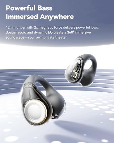 سماعات أذن SoundPEATS PearlClip Pro مفتوحة الأذن، مريحة وآمنة للرياضة والتدريبات | صوت LDAC وصوت عالي الدقة مع صوت مكاني، برامج تشغيل 12 ملم، تشغيل 24 ساعة، شحن سريع، IPX5، بلوتوث 6.0 in Saudi Arabia