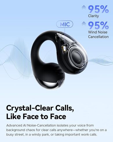 سماعات أذن SoundPEATS PearlClip Pro مفتوحة الأذن، مريحة وآمنة للرياضة والتدريبات | صوت LDAC وصوت عالي الدقة مع صوت مكاني، برامج تشغيل 12 ملم، تشغيل 24 ساعة، شحن سريع، IPX5، بلوتوث 6.0 in Saudi Arabia