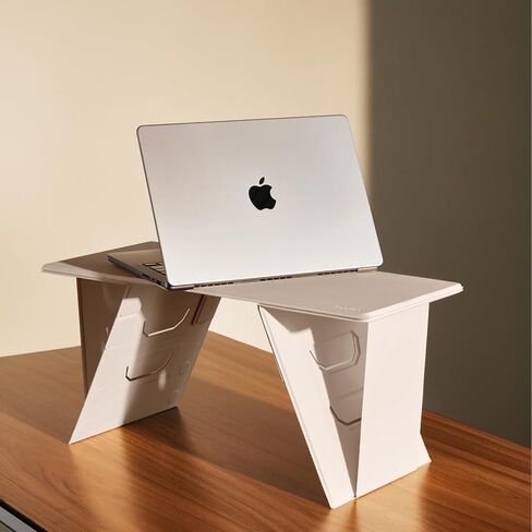 مكتب وحامل كمبيوتر محمول رفيع الطي من TopJob Origamie، حامل كمبيوتر مريح، حامل كمبيوتر محمول محمول أنيق مع خيارات ألوان متعددة، متوافق مع MacBook Air وMacBook Pro وDell XPS (Mist) in Kuwait