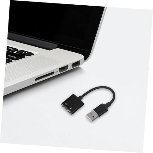 محول صوت خارجي لبطاقة الصوت PC ومقبس سماعة الرأس USB للكمبيوتر المحمول والكمبيوتر اللوحي والتوصيل والتشغيل لا يحتاج إلى سائق صوت ستيريو مع دعم الميكروفون in Saudi Arabia