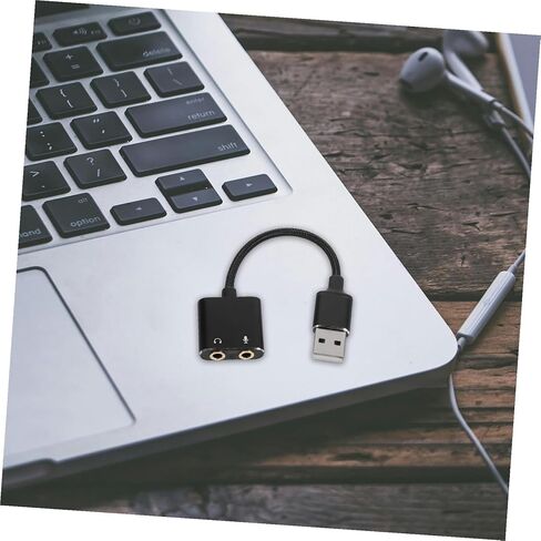 محول صوت خارجي لبطاقة الصوت PC ومقبس سماعة الرأس USB للكمبيوتر المحمول والكمبيوتر اللوحي والتوصيل والتشغيل لا يحتاج إلى سائق صوت ستيريو مع دعم الميكروفون in Saudi Arabia