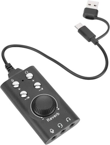 Zopsc USB Sound Card, Virtual 7.1 Surround Sound Adapter with Voice Changer and Volume Control, USB to 3.5mm Jack Audio Converter for PC, Laptop, Headset in Saudi Arabia