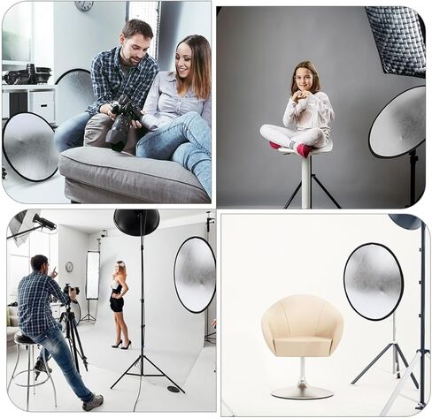 Zerodeko Portable Foldable Light Reflector for Photography, Metallic Two-Sided 2-in-1 Photo Reflector Board, Studio and Outdoor Photo Shoot Lighting Diffuser in Kuwait