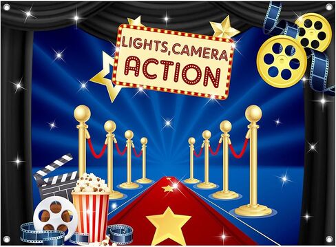 8x6FT فيلم ليلة موضوع خلفية، حفل السجادة الحمراء جوائز البوليستر التصوير خلفية للأحزاب، عيد ميلاد صور كشك الدعامة الزينة in Kuwait