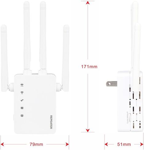 2026 أسرع معزز إشارة موسع WiFi بسرعة 1200 ميجابت في الثانية ثنائي النطاق (5 جيجا هرتز/2.4 جيجا هرتز) معزز إشارة موسعات WiFi للمنزل، مكرر WiFi مع منفذي إيثرنت يغطي ما يصل إلى 10000 قدم مربع. قدم و 60 جهازا in Kuwait