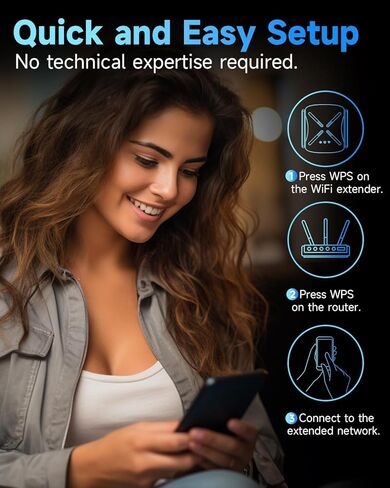 2025 معزز إشارة موسع واي فاي، مكرر الجيل الجديد واي فاي 6، نطاق طويل يصل إلى 12,000 قدم مربع للمنزل، موسع إنترنت مزدوج النطاق معزز واي فاي مع منفذ جيجابت إيثرنت، إعداد سهل، متوافق مع EasyMesh in Kuwait