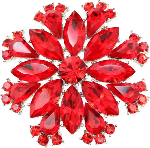 Faship Gorgeous Crystal Floral Snowflake Pin Brooch in Saudi Arabia