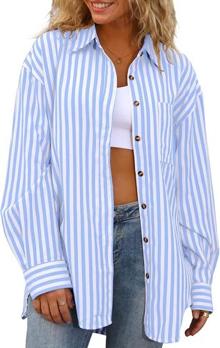 chyrii womens button button button down shirt disual long sleeve stop top in Kuwait