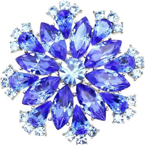 Faship Gorgeous Crystal Floral Snowflake Pin Brooch in Saudi Arabia