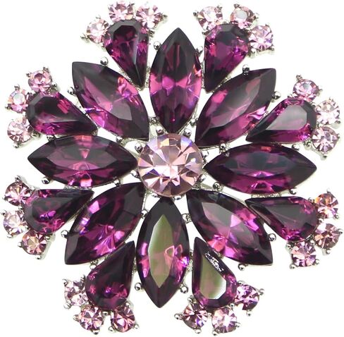 Faship Gorgeous Crystal Floral Snowflake Pin Brooch in Saudi Arabia