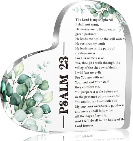 Proverbs 3:5-6 Trust In The Lord With All Your Heart Christian Acrylic Heart Decorative Sign Plaques Gifts for Women, Inspirational Scripture Gifts for Her Mom Female Coworker Sister with Bible Verse in Saudi Arabia
