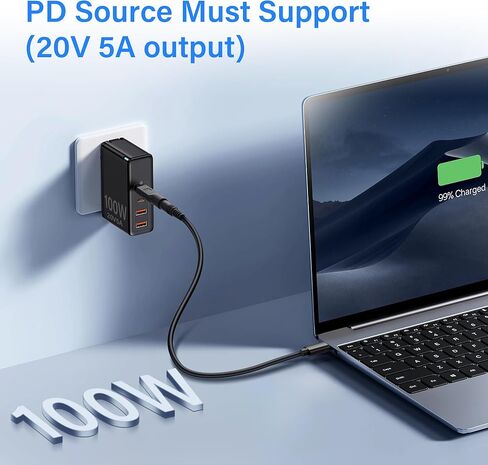 PNGKNYOCN USB C Male to DC Female Power Adapter Type-C to DC 4.0 x 1.7mm Female Converter Work with 20V/100W+ Type-C PD Source（2-Pack） in Saudi Arabia