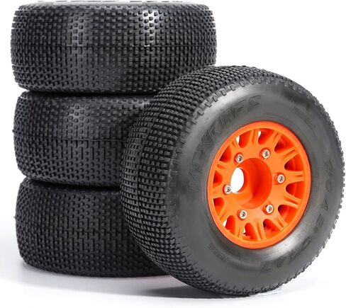عجلة لاصقة مسبقًا ومجموعة إطارات صغيرة لـ 1/10 RC Truck Slash، Arrma Fury/Senton، Tekno SCT410، HSP 94155، 117 × 45.5 مم، 12/14/17 مم سداسي، 4 قطع، أخضر in Kuwait