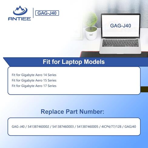 ANTIEE GAG-J40 Laptop Battery for Gigabyte Aero 14 15 17 Serie Aero 14-K7 14-V7 14-W-CF2 15 XA 15-X9 15-Y9 17 XA RP77 17 XA HDR Aorus 17 YA Gaming X5 V6 V7 V8 X7 v6 v7 X7 Dt V6 Dt V7 Dt V8 94.24Wh in Saudi Arabia