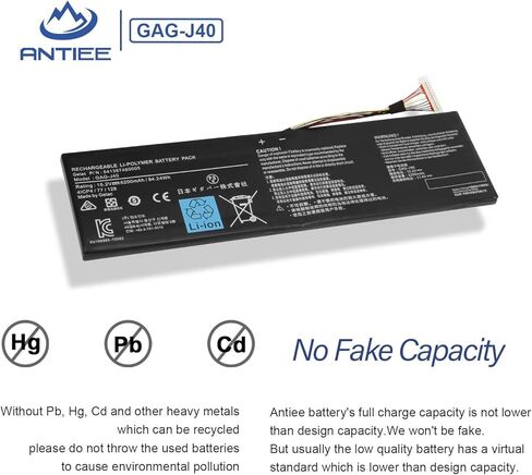 ANTIEE GAG-J40 Laptop Battery for Gigabyte Aero 14 15 17 Serie Aero 14-K7 14-V7 14-W-CF2 15 XA 15-X9 15-Y9 17 XA RP77 17 XA HDR Aorus 17 YA Gaming X5 V6 V7 V8 X7 v6 v7 X7 Dt V6 Dt V7 Dt V8 94.24Wh in Saudi Arabia