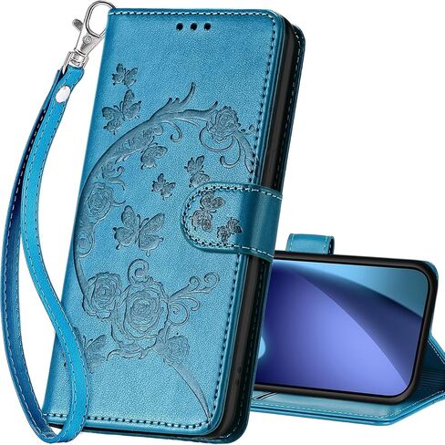 حافظة محفظة لهاتف iPhone 17، غطاء قابل للطي مع ميزة حامل للنساء والرجال، حافظة هاتف من جلد البولي يوريثان مناسبة لهاتف iPhone 17 6.3 بوصة [فراشة ذهبية وردية] in Kuwait