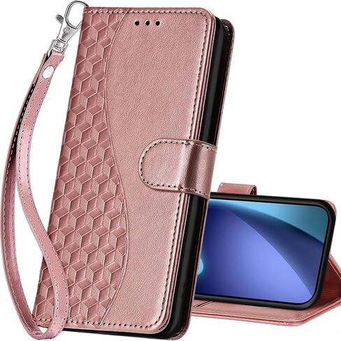 حافظة محفظة لهاتف iPhone 17، غطاء قابل للطي مع ميزة حامل للنساء والرجال، حافظة هاتف من جلد البولي يوريثان مناسبة لهاتف iPhone 17 6.3 بوصة [فراشة ذهبية وردية] in Kuwait
