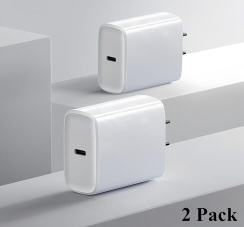 شاحن USB C سريع لجهاز Samsung Galaxy Tab A9+ A8 S11 S10+ Plus S9+ Tablet، Galaxy S25 Ultra S24 FE A36 5G A16 A15، iPad Air، iPad mini، iPad A16 Type C محول حائط 20 وات، عبوتان in Kuwait