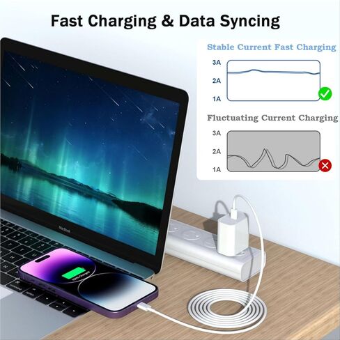 [معتمد من Apple MFi] شاحن 10FT iPhone 17/16 شحن سريع، 2 حزمة محولات USB-C 20 وات كابل منسوج للشحن الفائق بطول 10 أقدام لهاتف Apple iPhone 17/17 Pro Max/Air/16/16e/16 ProMax/15/15 Pro/iPad Pro/Air in Saudi Arabia