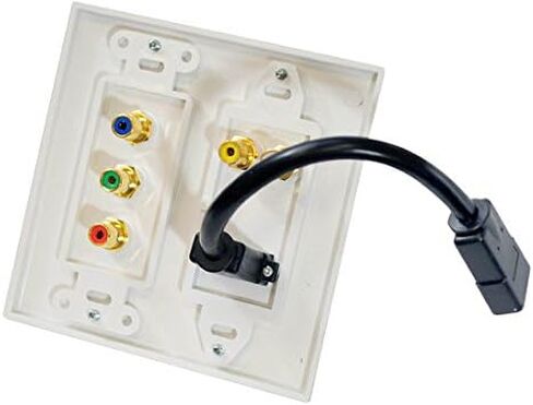 Pyle Home PHDK1 Dual HDMI + 2 RCA + 3 RCA لوحة حائط مع قابس خلفي ضفيرة لسهولة التركيب in Kuwait