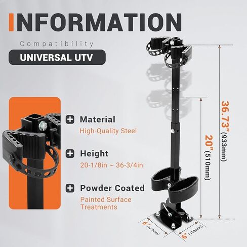 حامل مسدس UTV من ECOTRIC، حامل مسدس UTV عالمي متوافق مع شاحنة Polaris Ranger RZR General Can-Am Defender Pioneer Maverick Kawasaki Mule Golf Cart Truck in Saudi Arabia