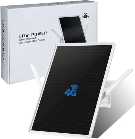 جهاز توجيه مودم LCLCTEK® يعمل بالطاقة الشمسية 4G LTE يصل إلى 150 قدمًا، راوتر لاسلكي خارجي، نقطة اتصال متنقلة 2.4 جيجا هرتز، واي فاي 150 ميجابت في الثانية، هوائيان خارجيان، مودم لأي مشغل، خطة تجريبية أو إدخال بطاقة Sim (15 بوصة) in Kuwait