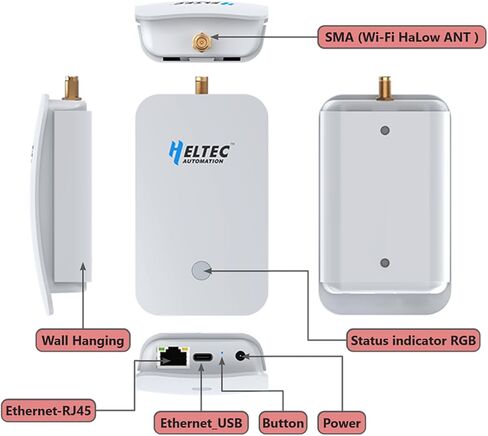 Heltec HT-H7608 Wi-Fi HaLow Router MCU MT7628 IEEE 802.11ah بوابة ثنائية النطاق لمسافات طويلة / نقل بيانات عالي السرعة يدعم Wi-Fi و Ethernet 902-928 ميجا هرتز in Kuwait