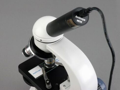 AmScope M158C-E1 40X-1000X Biology Science Metal Glass Student Microscope with a 1.3MP USB Digital Imager Size: 1.3 MP USB digital camera in Saudi Arabia