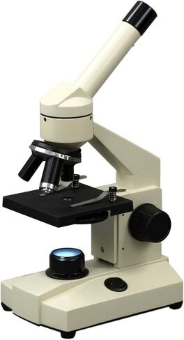 OMAX LED Cordless Biological Microscope Set: 40X-1000X All Metal Monocular LED Microscope + 100 Blank Slides and Covers + 100 Lens Cleaning Paper + 15 Prepared Slides in Saudi Arabia