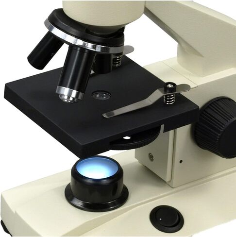 OMAX LED Cordless Biological Microscope Set: 40X-1000X All Metal Monocular LED Microscope + 100 Blank Slides and Covers + 100 Lens Cleaning Paper + 15 Prepared Slides in Saudi Arabia