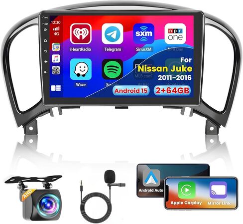 4 + 128G لسيارة Nissan Juke 2011-2016 راديو CarPlay 9 بوصة شاشة لمس Incell ستيريو سيارة أندرويد 15 بلوتوث 5.0 أندرويد Auto GPS WiFi 15UI كاميرا احتياطية in Kuwait