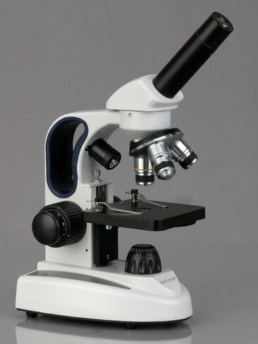 AmScope M158C-2L-PS25-WM مجهر أحادي مركب لاسلكي، عدسات WF10x وWF25x، تكبير 40x-1000x، إضاءة LED العلوية والسفلية مع مقاومة متغيرة، برايتفيلد، مكثف أحادي العدسة، تركيز محوري خشن ودقيق، مرحلة عادية، 110 فولت أو با in Saudi Arabia