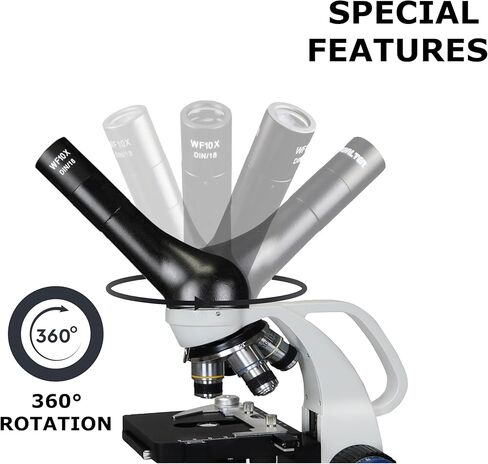 Parco Scientific 3050-100-RC Monocular Compound Microscope, 10x WF Eyepiece, 40x—1000x Magnification, LED Illumination, Coaxial Coarse & Fine Focus, Mechanical Stage, Rechargeable Battery in Saudi Arabia