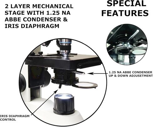 Parco Scientific 3050-100-RC Monocular Compound Microscope, 10x WF Eyepiece, 40x—1000x Magnification, LED Illumination, Coaxial Coarse & Fine Focus, Mechanical Stage, Rechargeable Battery in Saudi Arabia