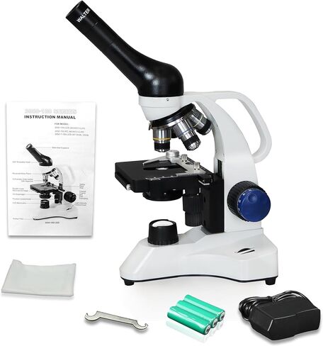 Parco Scientific 3050-100-RC Monocular Compound Microscope, 10x WF Eyepiece, 40x—1000x Magnification, LED Illumination, Coaxial Coarse & Fine Focus, Mechanical Stage, Rechargeable Battery in Saudi Arabia