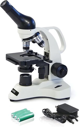 Parco Scientific 3050-100-RC Monocular Compound Microscope, 10x WF Eyepiece, 40x—1000x Magnification, LED Illumination, Coaxial Coarse & Fine Focus, Mechanical Stage, Rechargeable Battery in Saudi Arabia