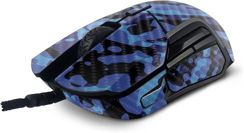 غلاف MightySkins مصنوع من ألياف الكربون متوافق مع ماوس الألعاب SteelSeries Rival 5 - أزرق مموه حديث | لمسة نهائية واقية ومتينة من ألياف الكربون | سهل التطبيق وتغيير الأنماط | صنع في الولايات المتحدة الأمريكية in Kuwait
