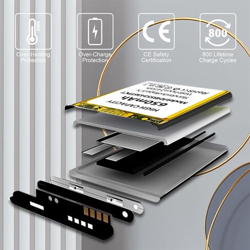 AHB553436TPCT Battery, New Upgraded (650mAh) High Capacity Replacement Battery Compatible with ADT DBC835, DBC835-V2 Wireless HD Doorbell Camera in Kuwait