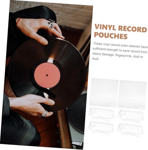 30Pcs Vinyl Record Outer Sleeves Adhesive Plastic Covers for Records Protection Scratches and for Vinyl Collectors and Music in Saudi Arabia