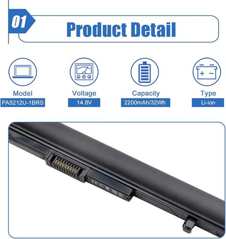 Dentsing PA5212U-1BRS PABAS283 Laptop Battery Replace for Toshiba Tecra A40 A50 C40 C50 Z50 C50-B Toshiba Satellite Pro A40 A50 R40 R50 14.8V/2200mAh/32Wh in Saudi Arabia