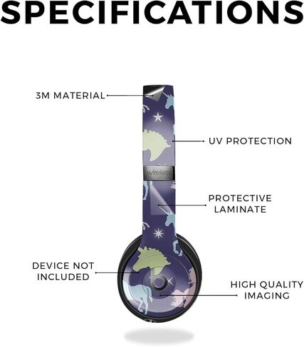 Skin Compatible with Beats Solo 4 - Unicorn Dream - Premium 3M Vinyl Protective Wrap Decal Cover - Easy to Apply | Crafted in The USA by MightySkins in Kuwait
