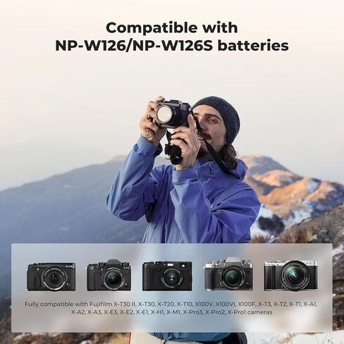 NP-W126S شاحن بطارية USB فتحة مزدوجة ل فوجي فوجي فيلم X-E5 X-M5 X-T50 XT50 X-T30 III II XT30 X-T20 X100VI X100V X100F X نصف X-T3 X-T2 X-S10 X-E4 X-A7 X-T200 X-T100 in Kuwait