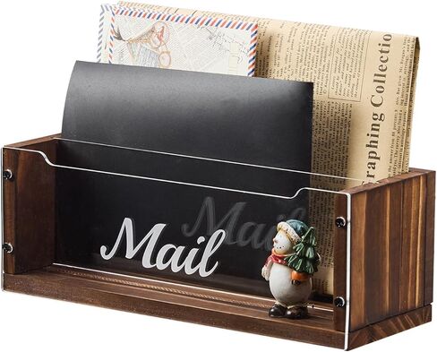 Mail Organizer Countertop with Clear Acrylic Dividers - 3 Slots Letter Holder for Desk, Mail Sorter Organizer Wall Mounted, Mailbox Hoder for Home Office Family in Saudi Arabia
