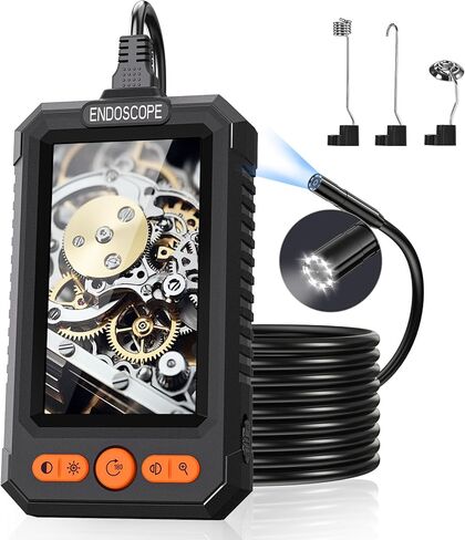 Endoscope Camera with Light, HD Borescope with Dimmable LED Bulbs, 16.4ft Semi-Rigid Snake Camera for iOS & Android, IP67 Waterproof Boroscope Inspection Tools for Sewer, Cool Gadgets for Men in Saudi Arabia