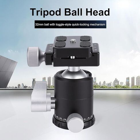 رأس كروي ثلاثي القوائم من EBTOOLS، كرة معدنية كبيرة مقاس 30 مم لكاميرا DSLR مع قاعدة بانورامية 360 درجة، سعة تحميل 8 كجم، نظام قفل ثلاثي، لوحة من نوع Arca in Saudi Arabia